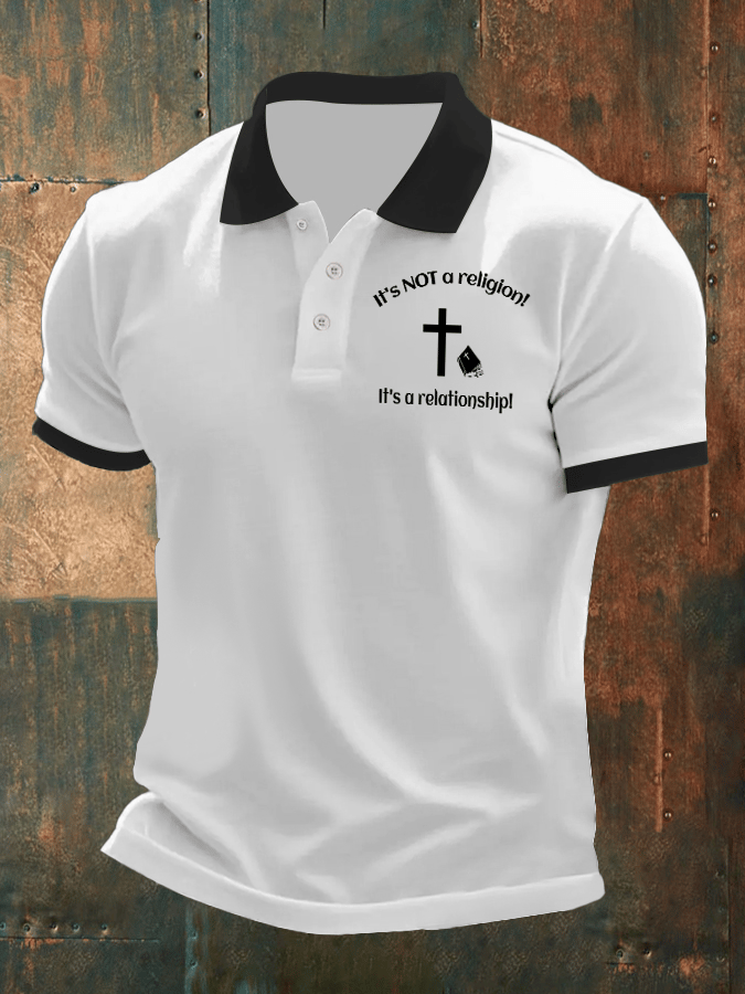 Men's Christianity Is Not A Religion It Is A Relationship Printed POLO Shirt