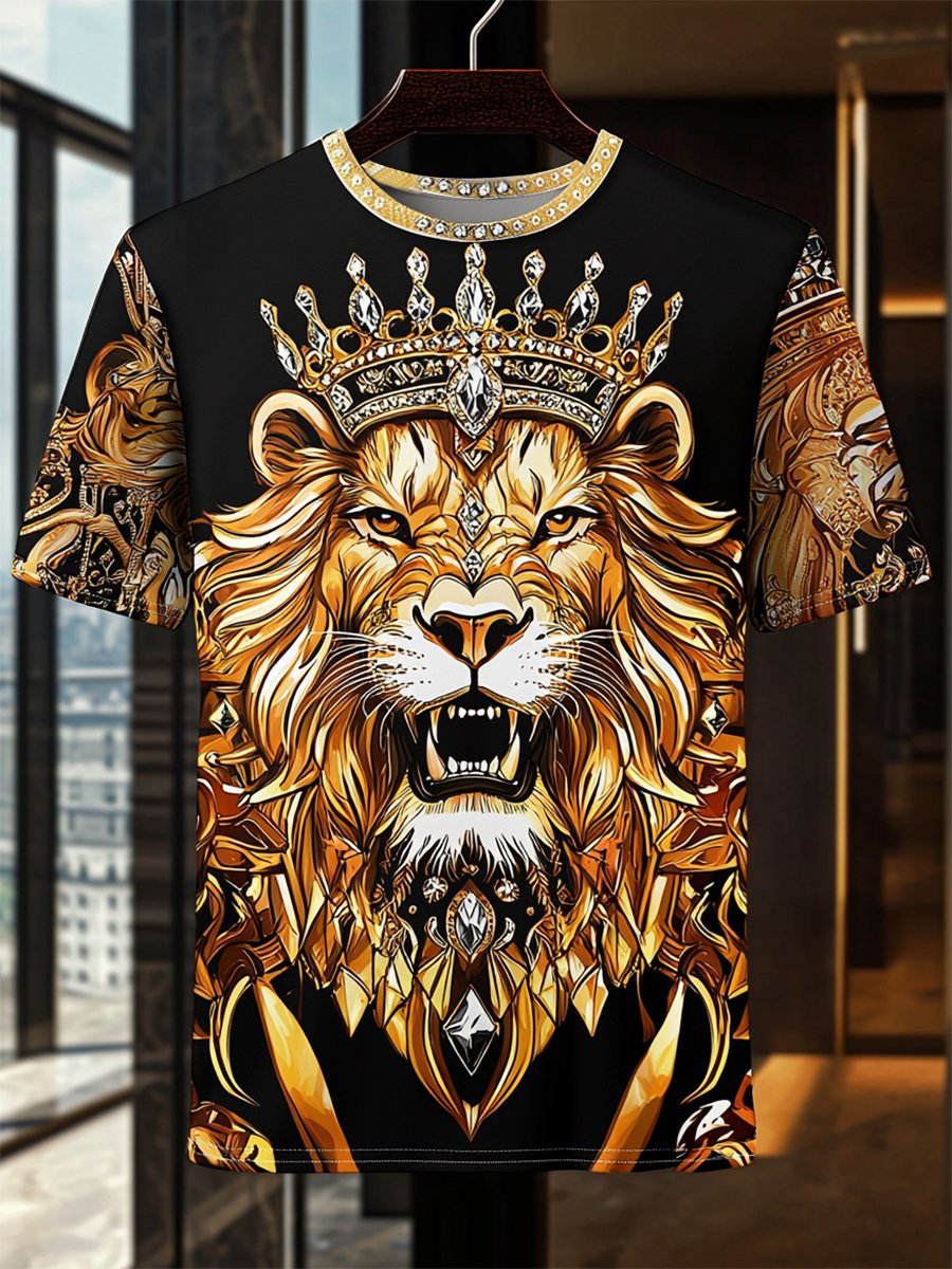 Men's Business Luxury Printed Cotton Short Sleeve T-Shirt