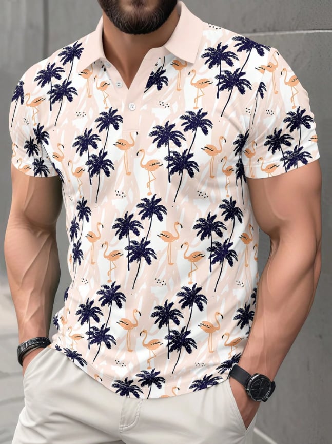 Men's Casual Retro Business Contrast Color Polo