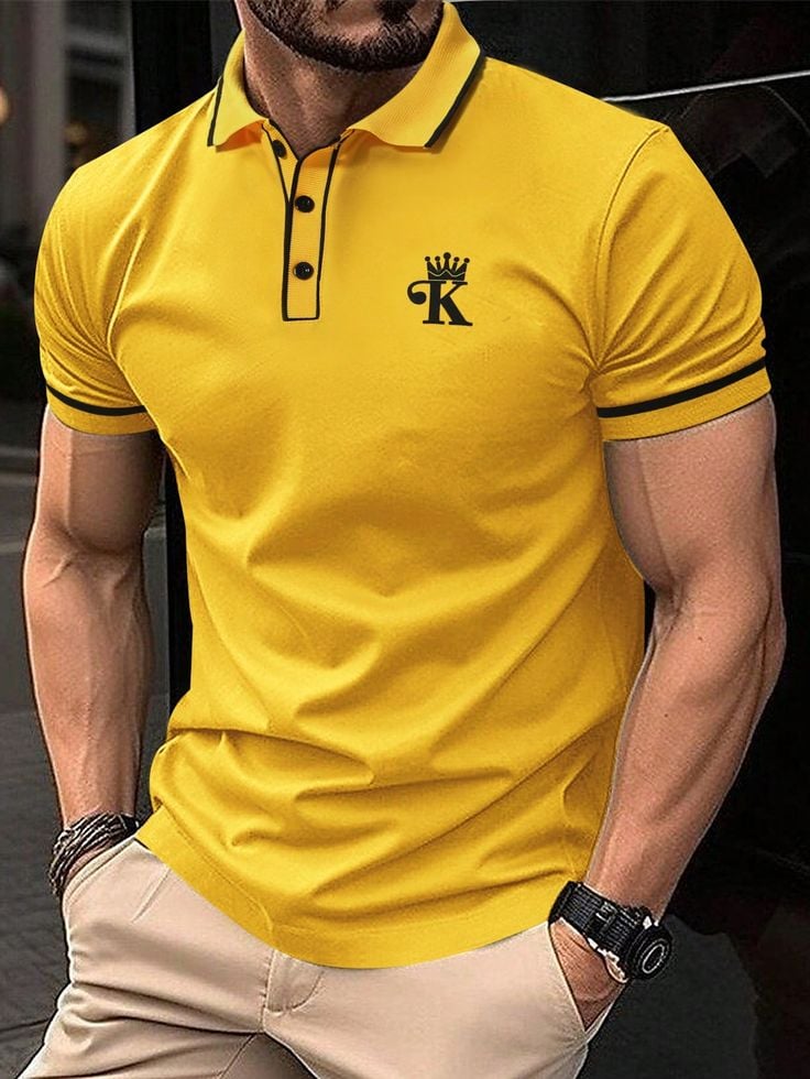 Men's Casual Business Button Short Sleeve Polo Shirt
