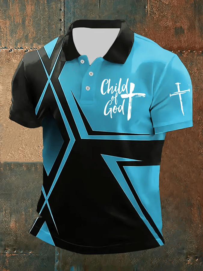 Men's Faith Printed Casual Polo Shirt