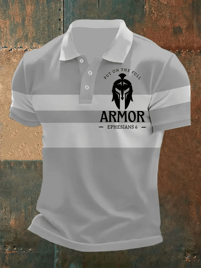 Men's Retro Faith Casual Printed Polo Shirt