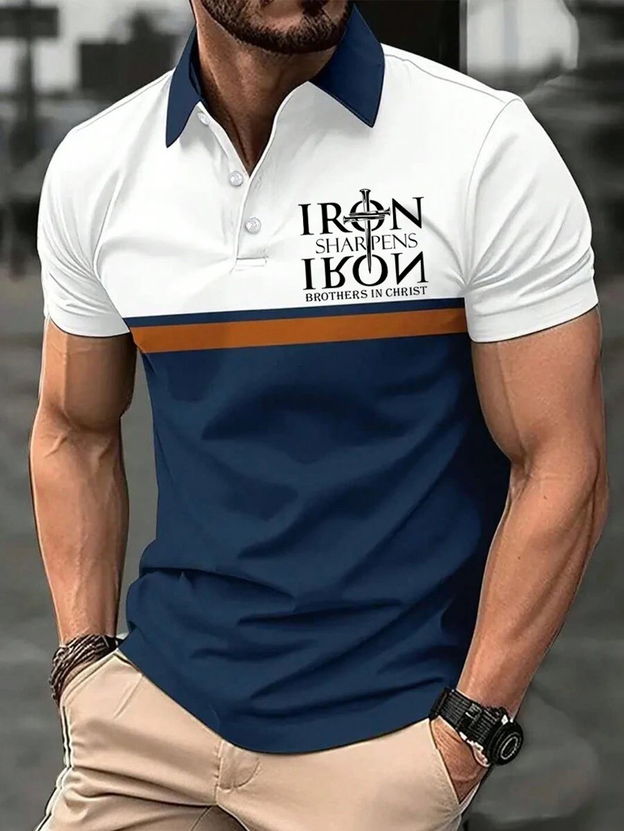 Men's Retro Faith Casual Printed Polo Shirt