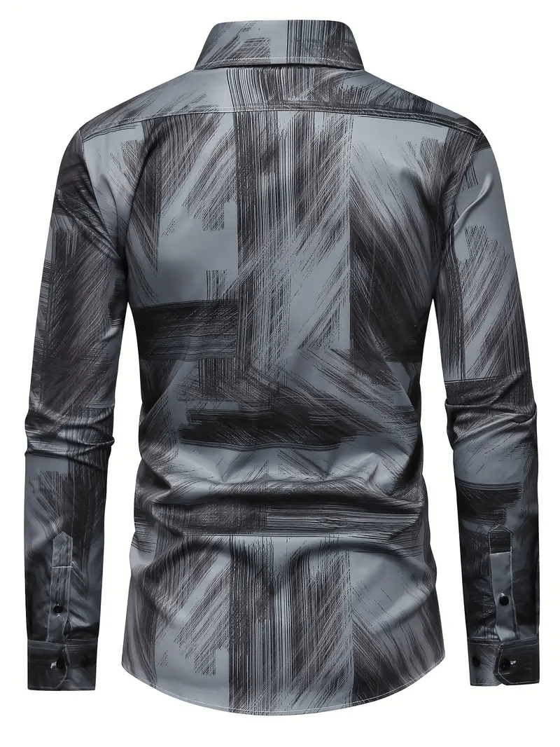 Men's Plaid Business Long Sleeve Shirt