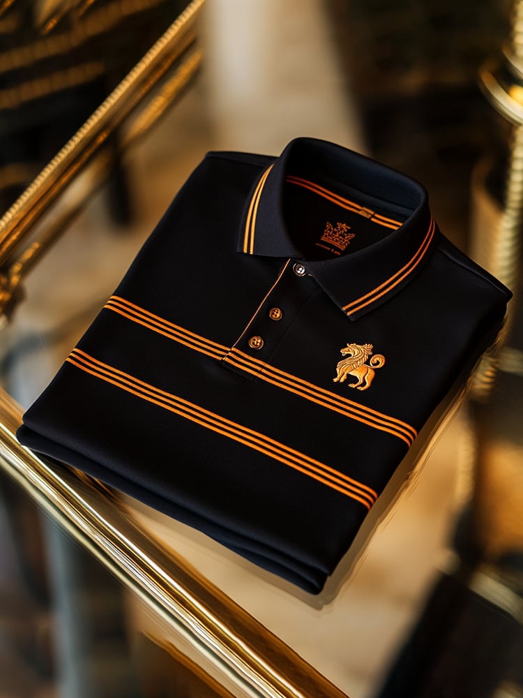 Men's Business Casual Button Short Sleeve Polo Shirt