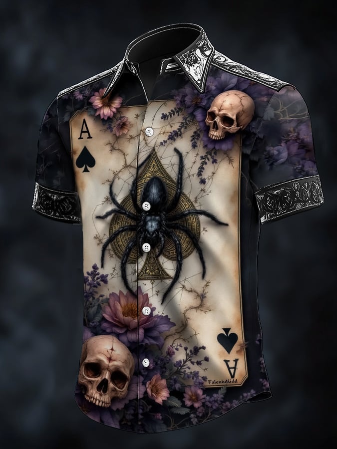 Men's Dark Poker Satin Shirt