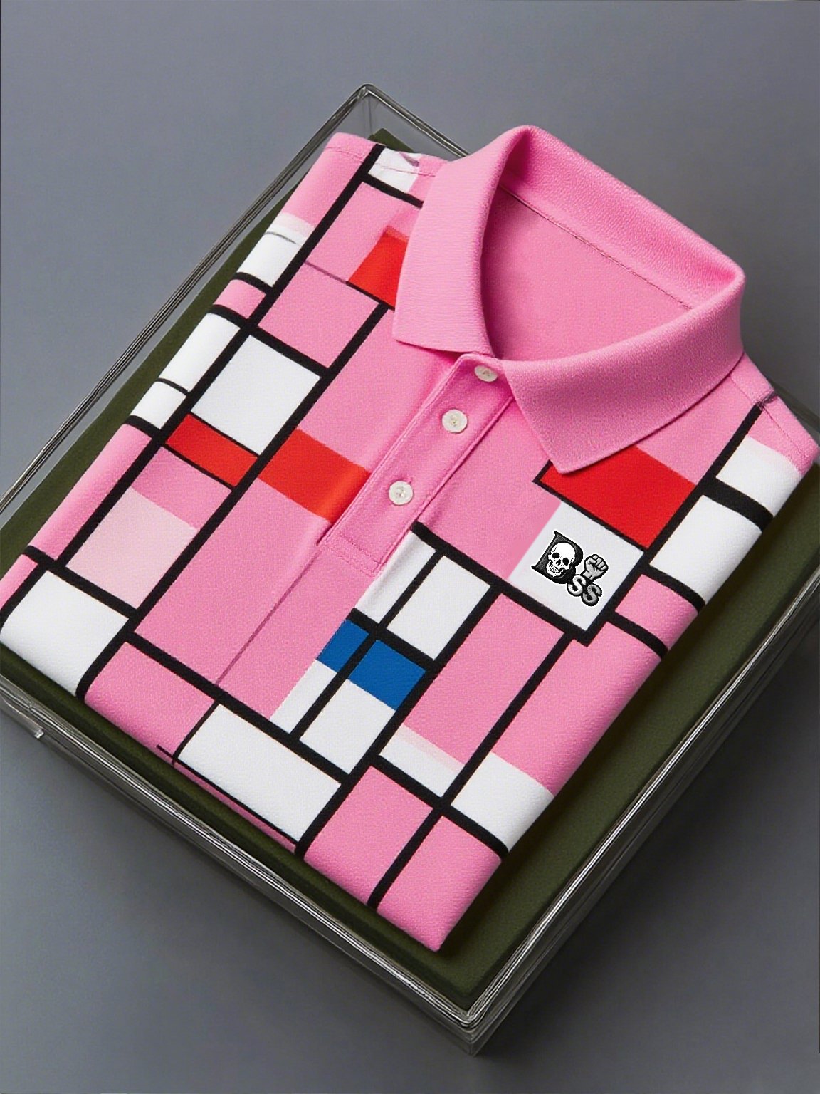 Men's Business Casual Artistic Button Short Sleeve Polo Shirt