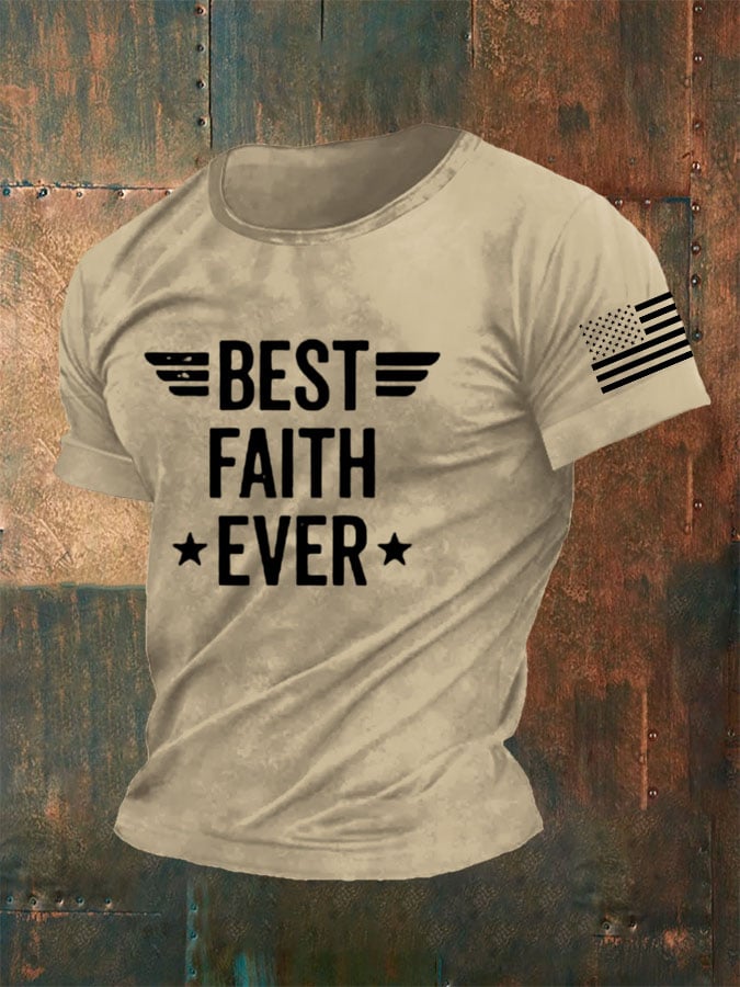 Men's Best Faith Ever Printed Casual T-Shirt