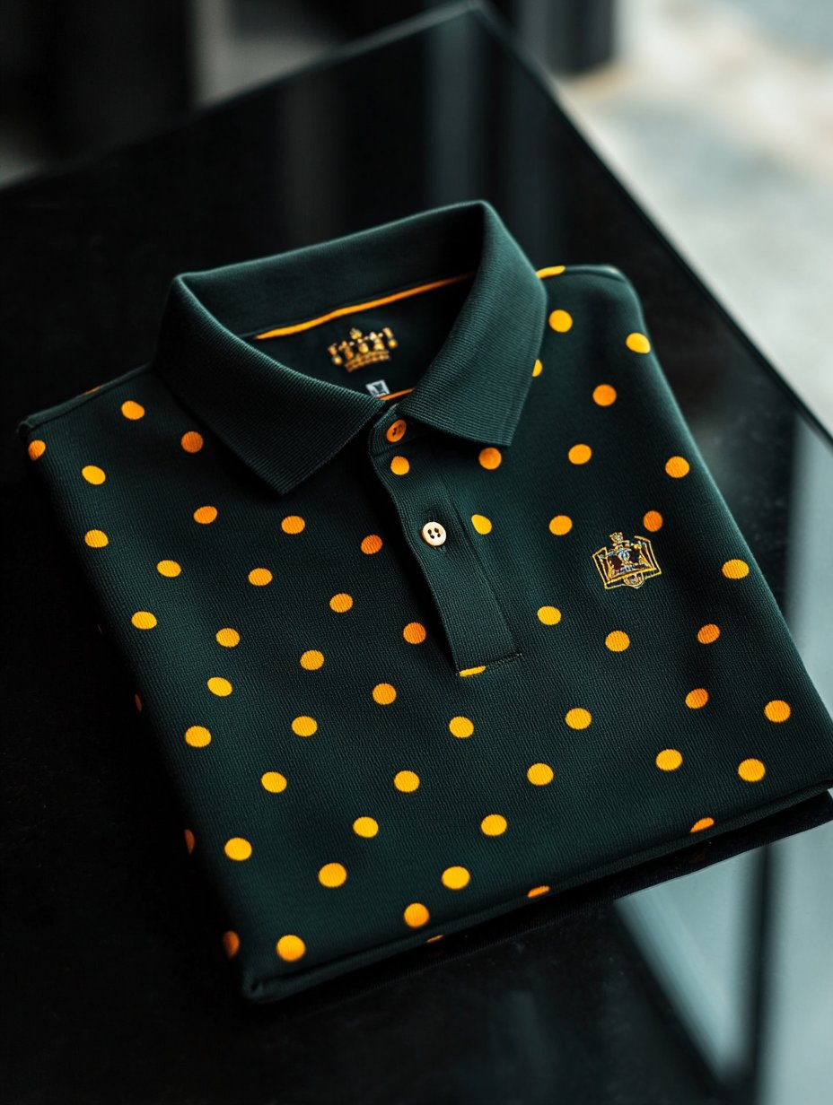 Men's Classic Business Logo Button Short Sleeve Polo Shirt
