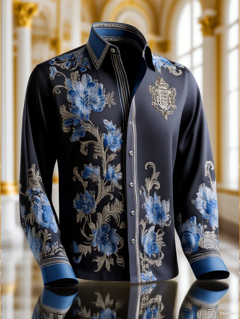 Men's Satin Luxe Long Sleeve Button Down Shirt