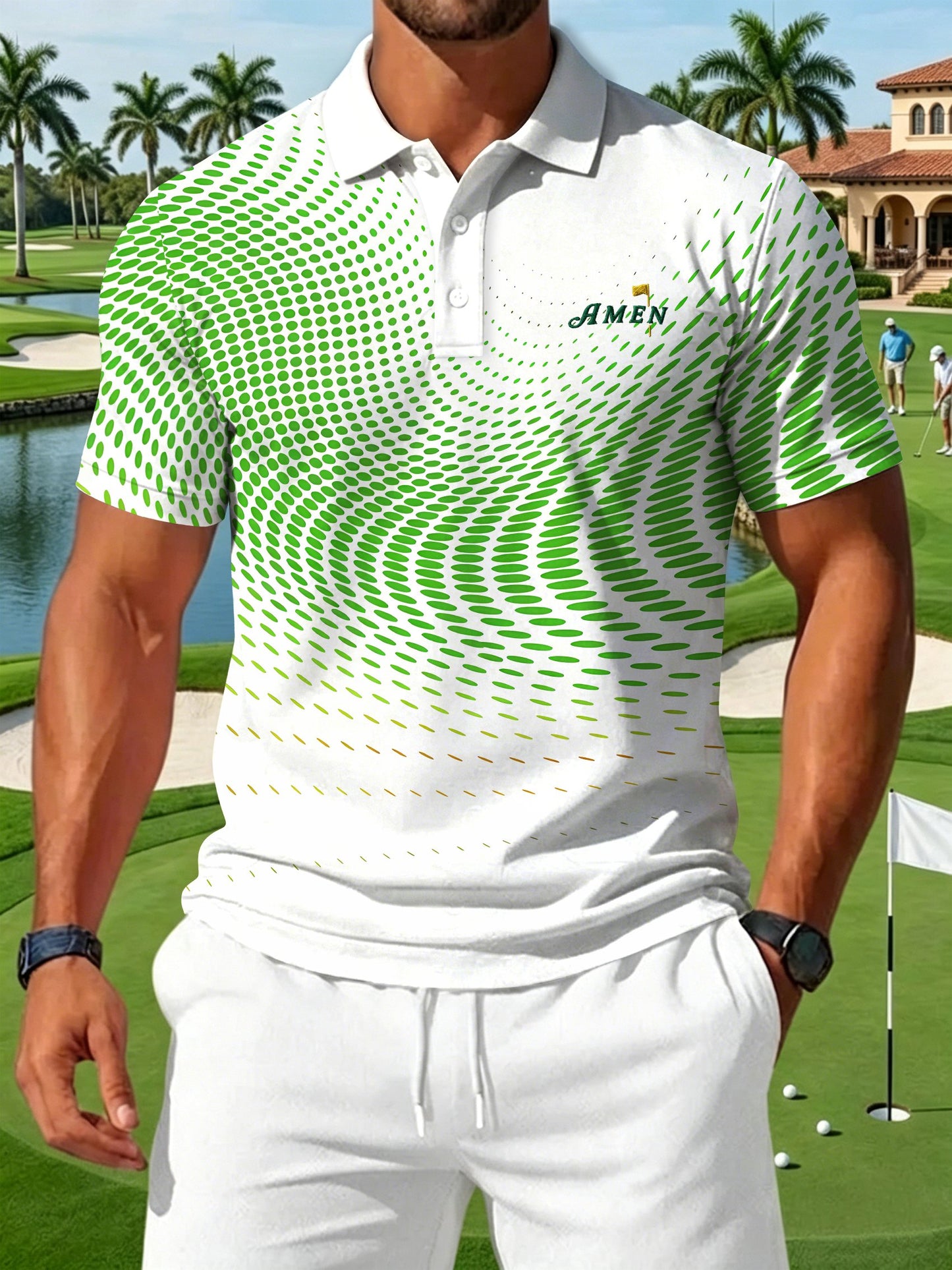 Men's Golf Print Casual Polo