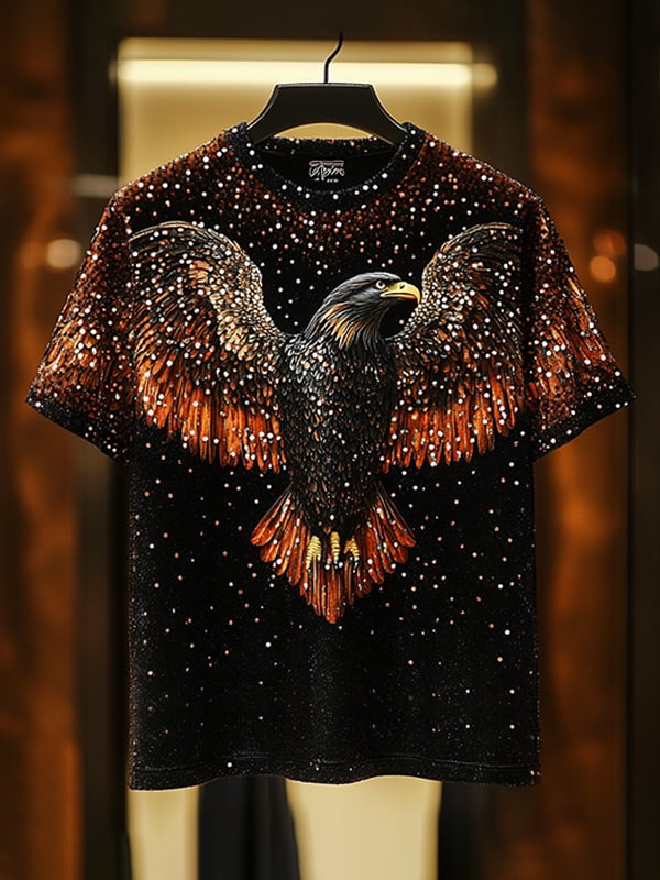 Men's Business Luxury Printed Cotton Short Sleeve T-Shirt