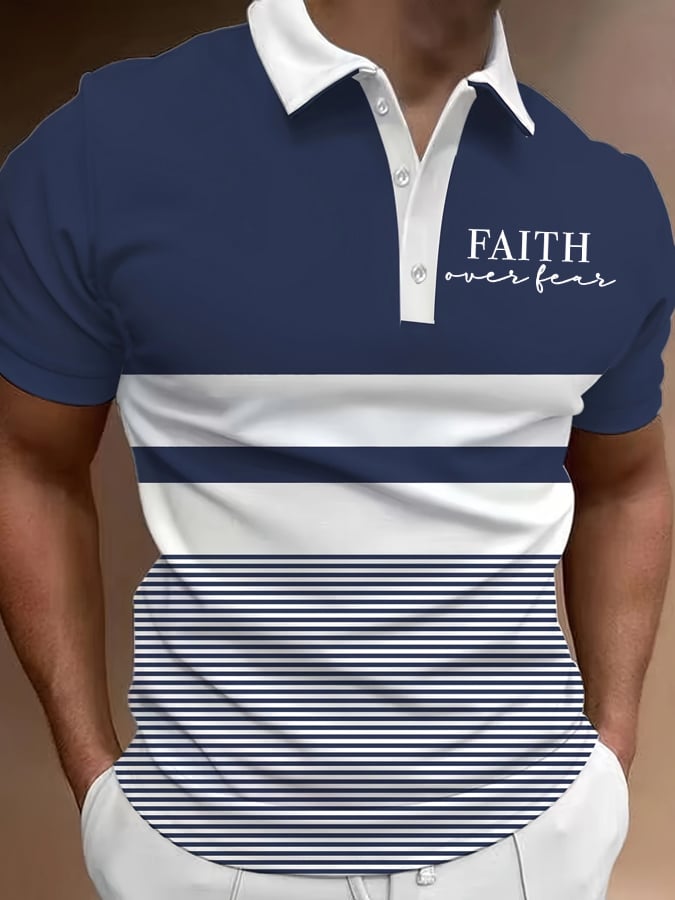 Men's Faith Print Polo Shirt