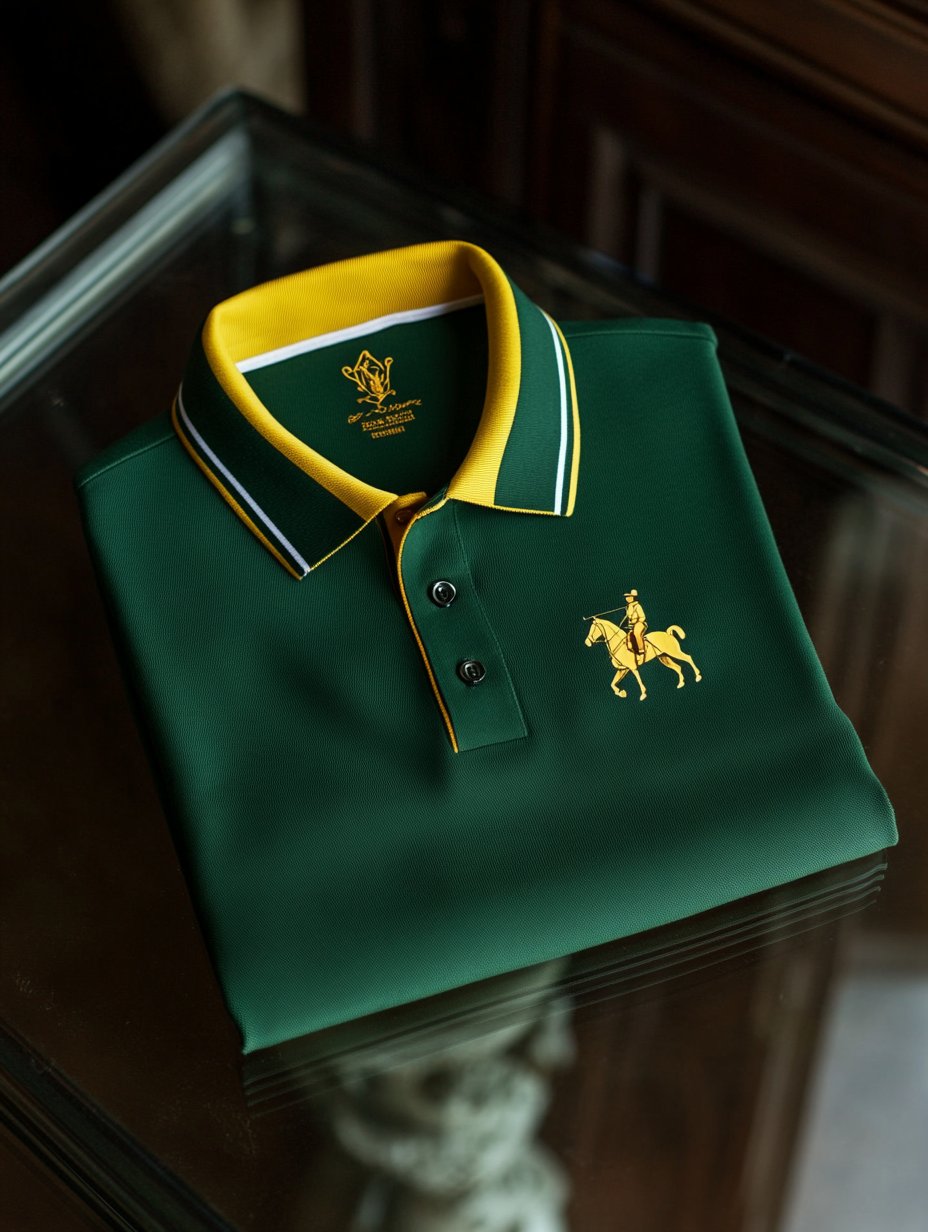 Men's Business Casual Horseback Rider Button-Down Short Sleeve Polo Shirt