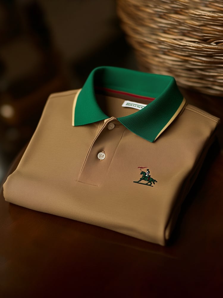 Men's Classic Business Logo Button Short Sleeve Polo Shirt