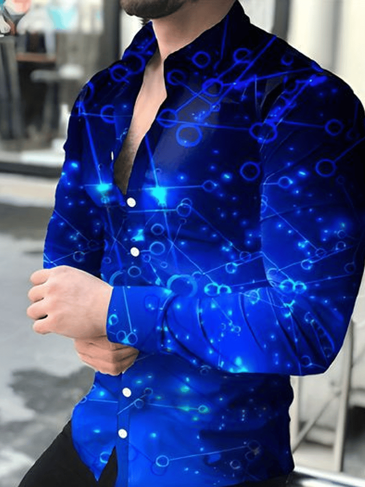 Men's Business Casual Striped Long Sleeve Shirt