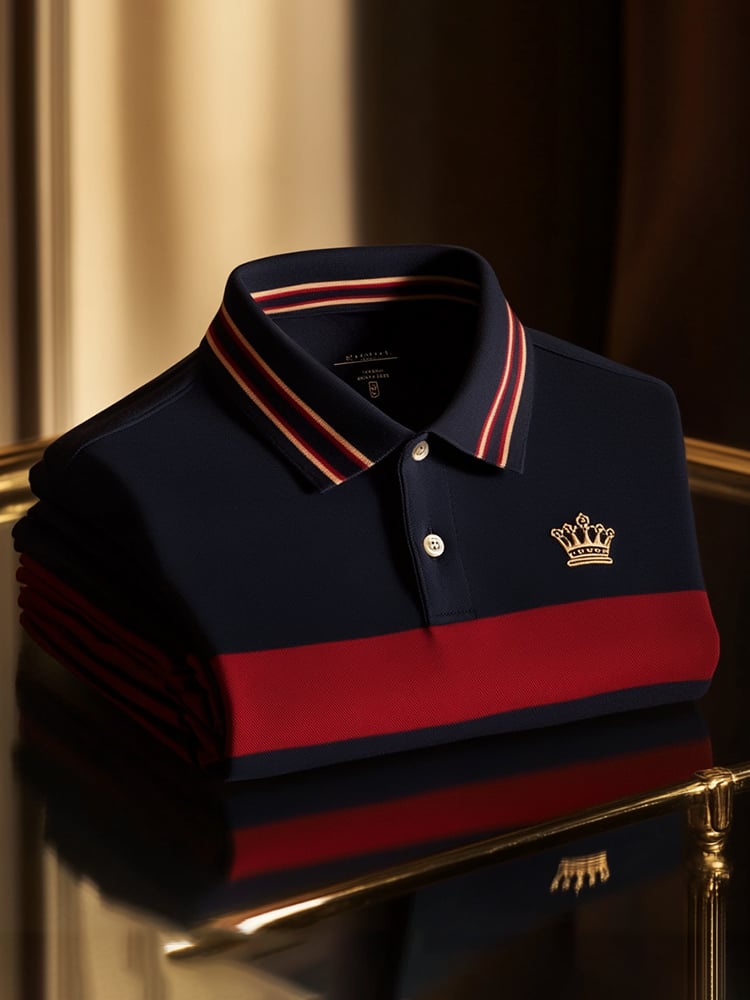 Men's Business Casual Button Short Sleeve Polo Shirt