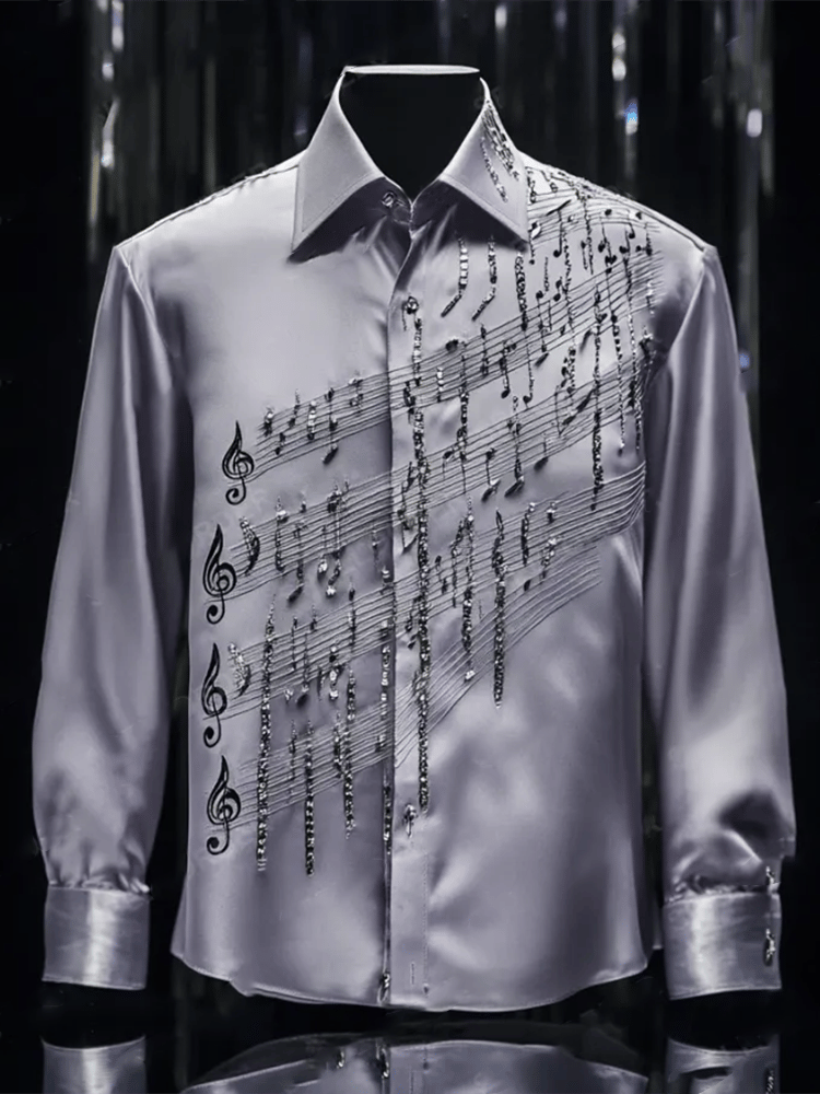 Men's Satin Luxe Long Sleeve Button Down Shirt