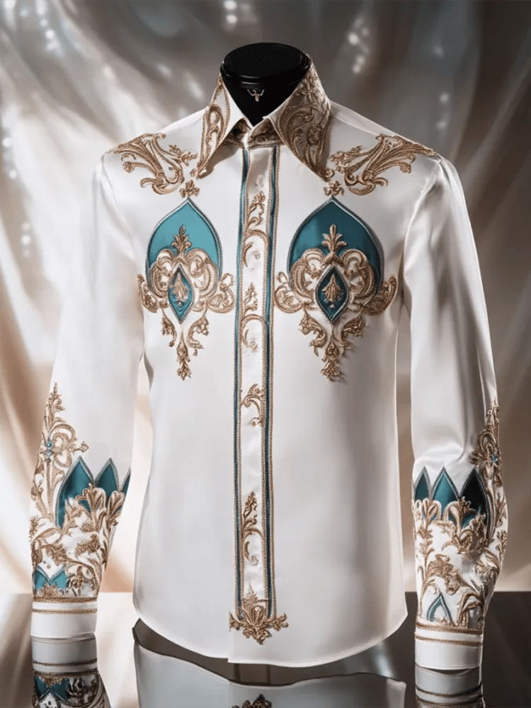 Men's Satin Luxe Long Sleeve Button Down Shirt