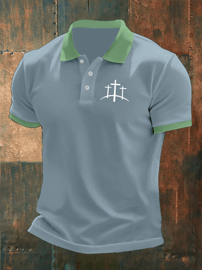Men's Faith Printed Casual Polo Shirt