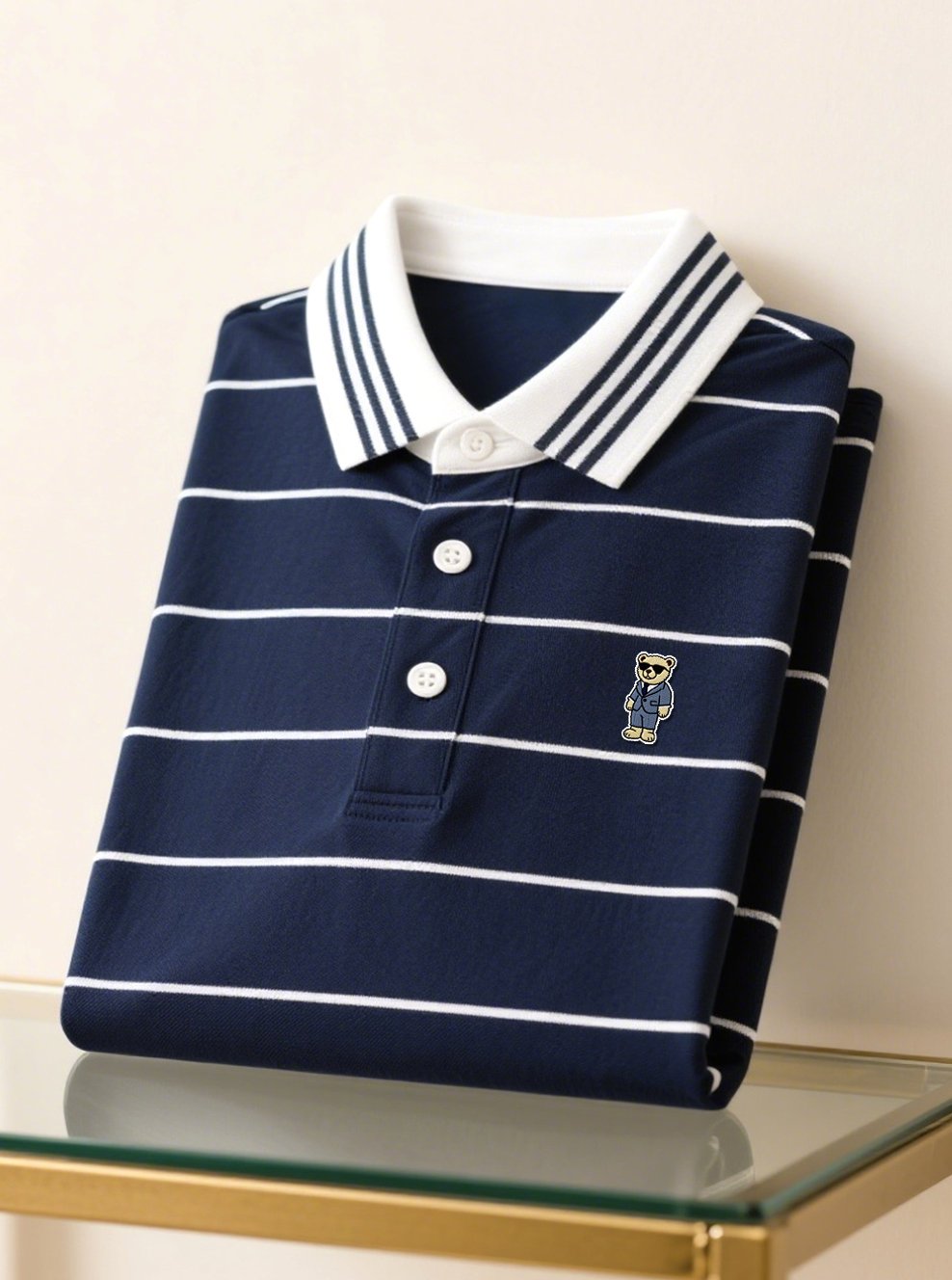 Men's Business Casual Button Short Sleeve Polo Shirt