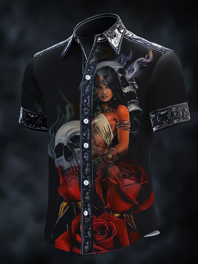 Men's Gothic Dark Short Sleeve Shirt