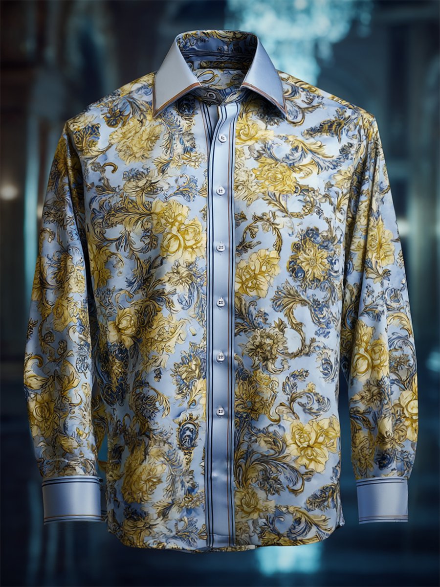 Men's Luxe Satin Long Sleeve Shirt