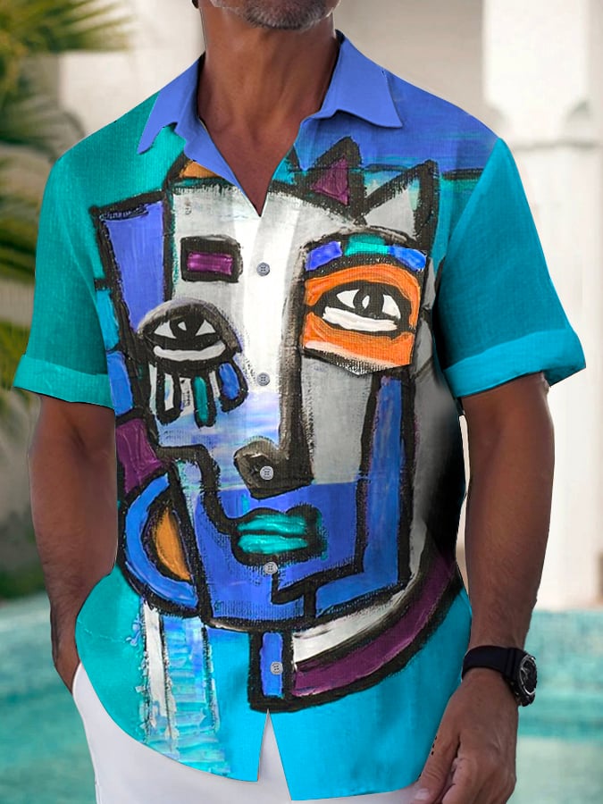 Fashion Art Irregular Printing Men's Shirt
