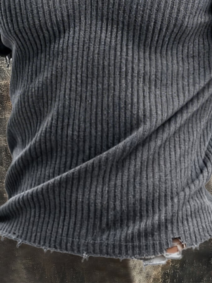 Men's Retro Casual Knitted Brushed Short Sleeve T-Shirt