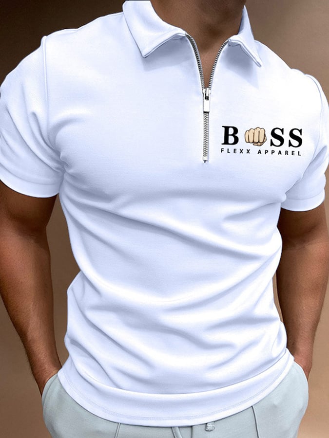 Men'S Short Sleeve Printed Polo