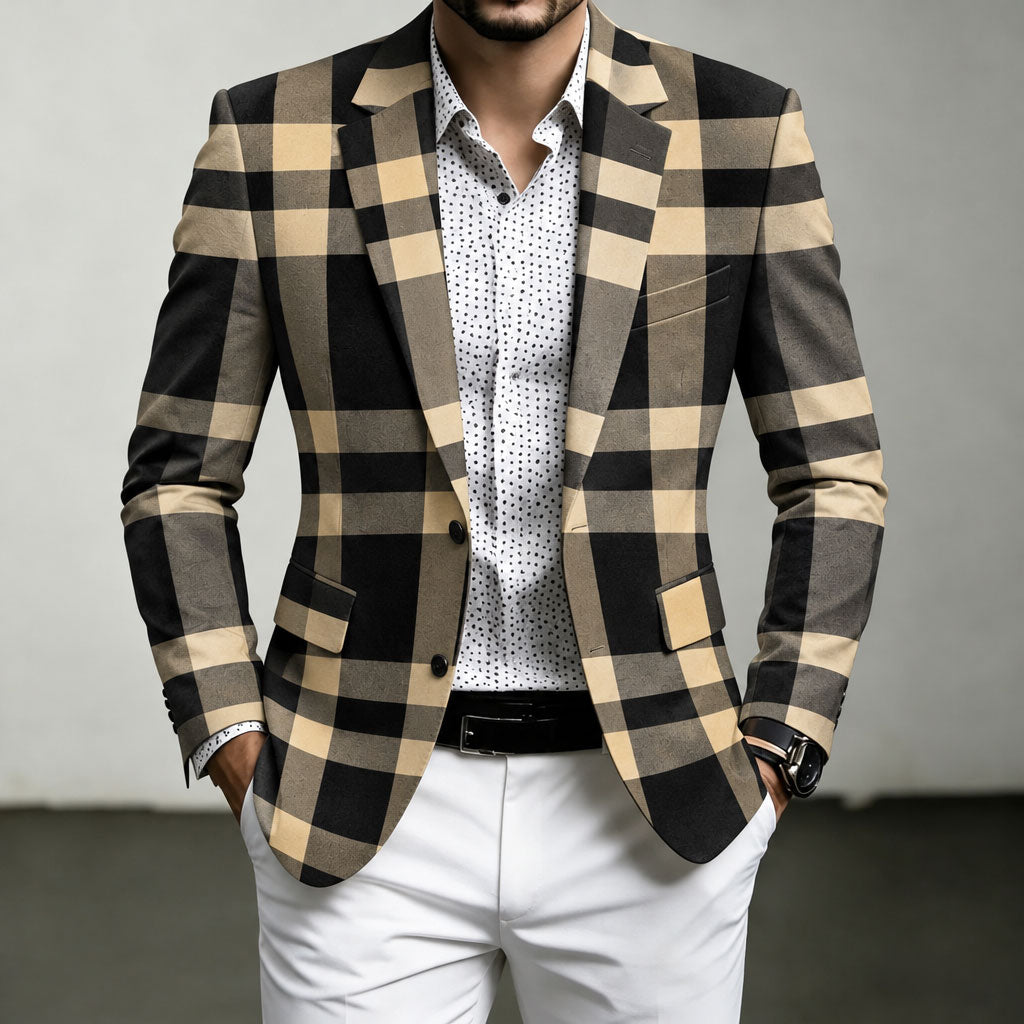 Men's Checkered Blazer