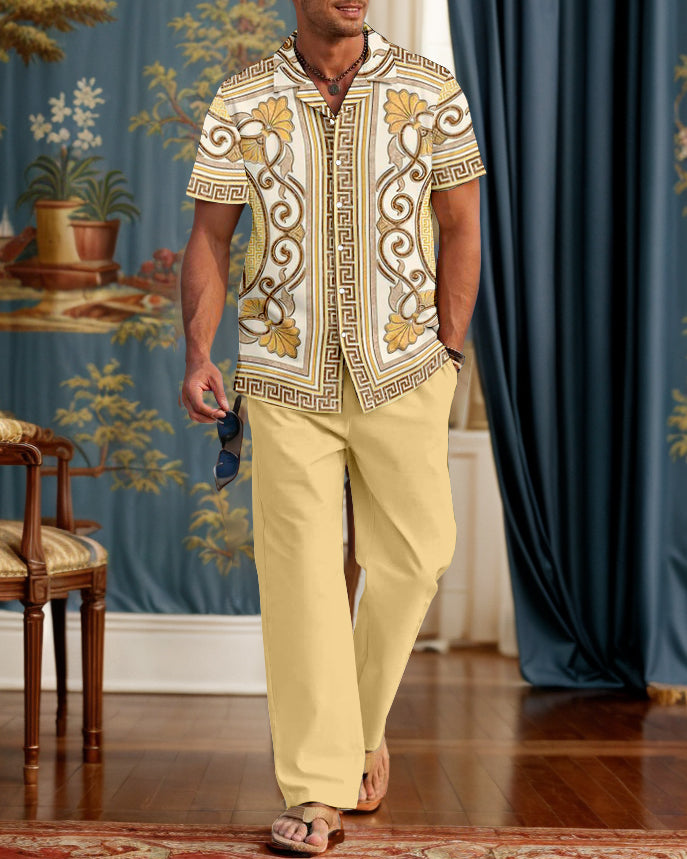 Rianmond Men's Elegant Classic Geometric Pattern Walking Suit