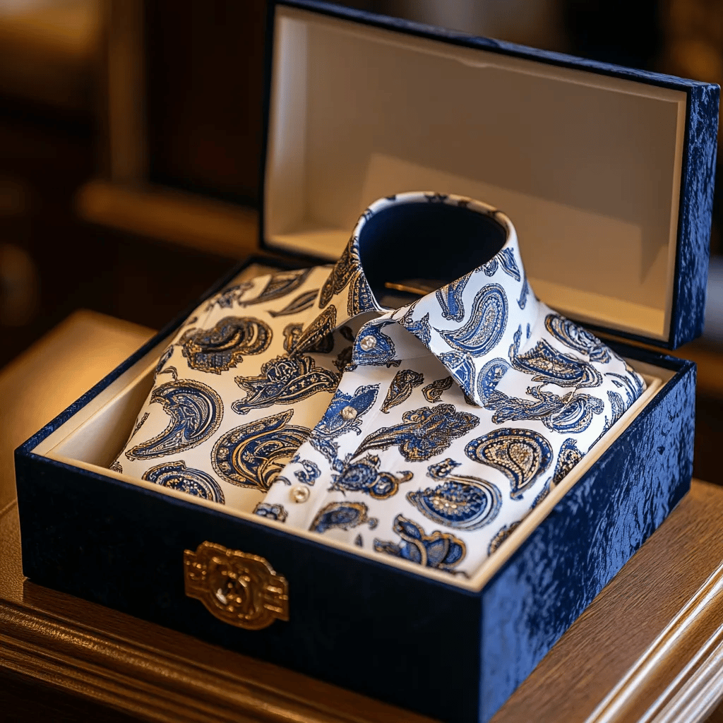 Men's Business Luxury Floral Print Short-sleeved Shirt