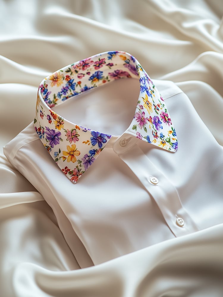 Men's Business Casual Floral Lapel Short Sleeve Shirt