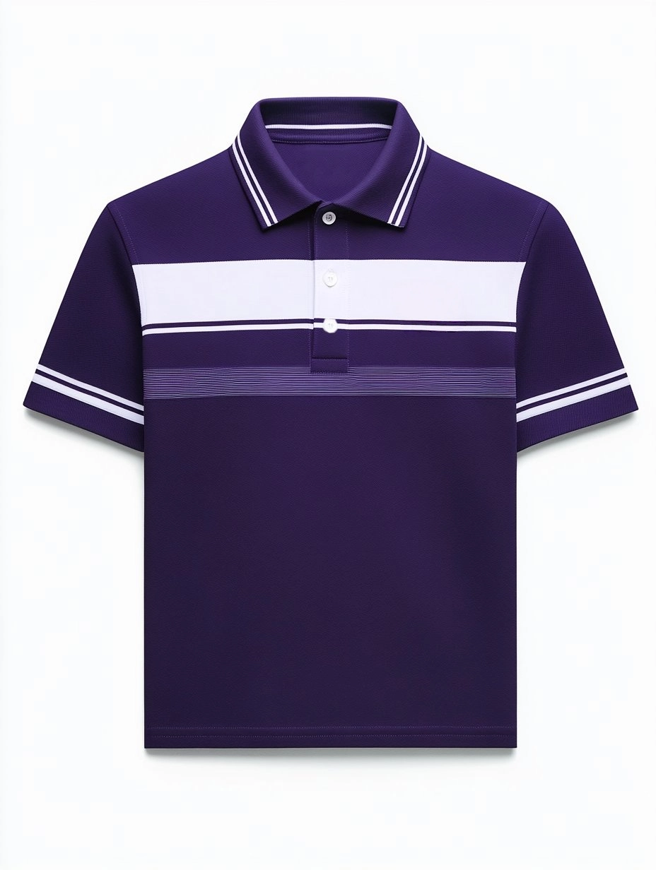 Men's Business Casual Button Short Sleeve Polo Shirt