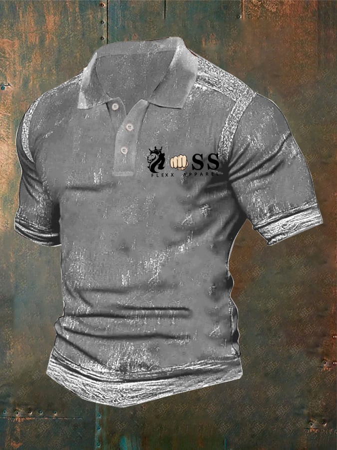 Men's casual retro polo shirt