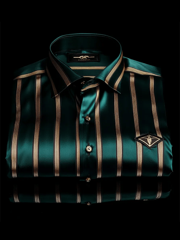 Men's Satin Luxe Print Short Sleeve Button Shirt