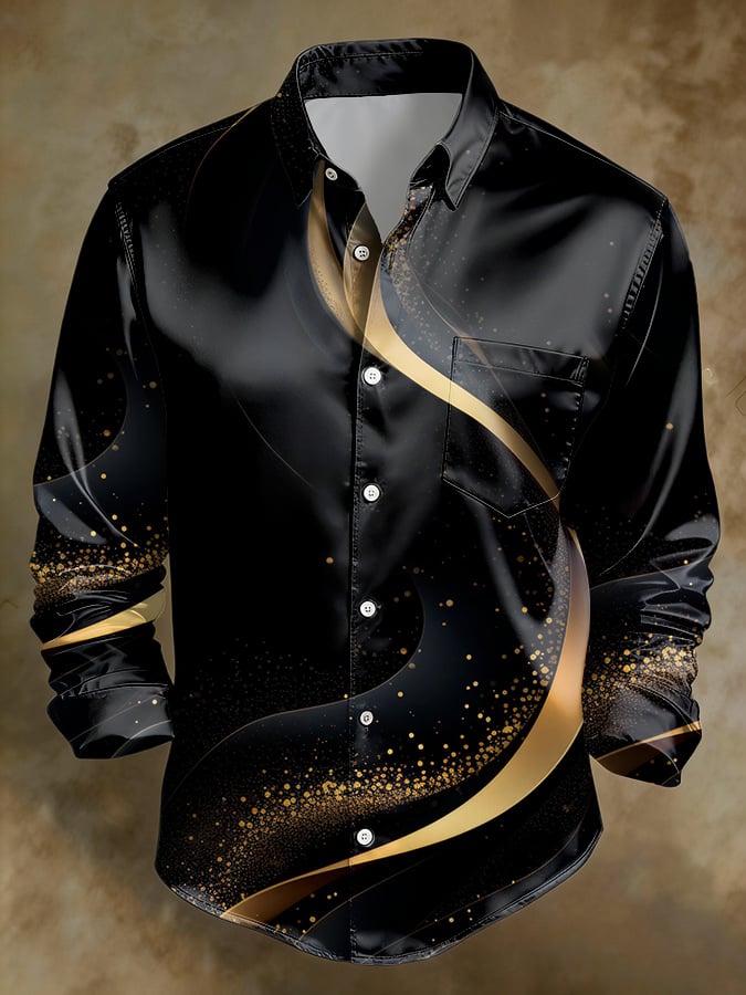 Men's Casual Retro Gradient Pocket Shirt