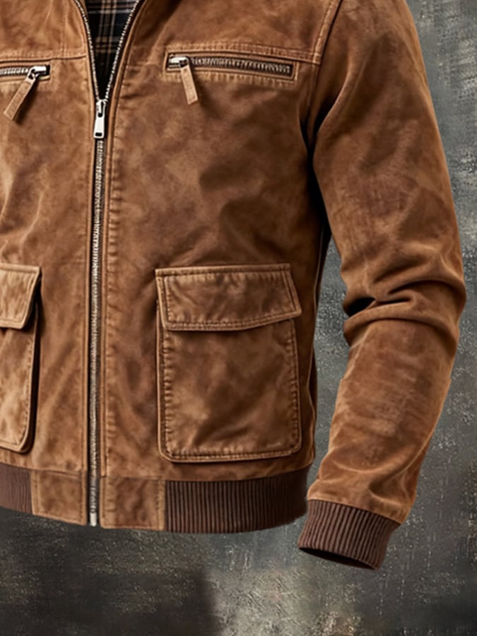 Men's Vintage Washed Cotton Utility Jacket