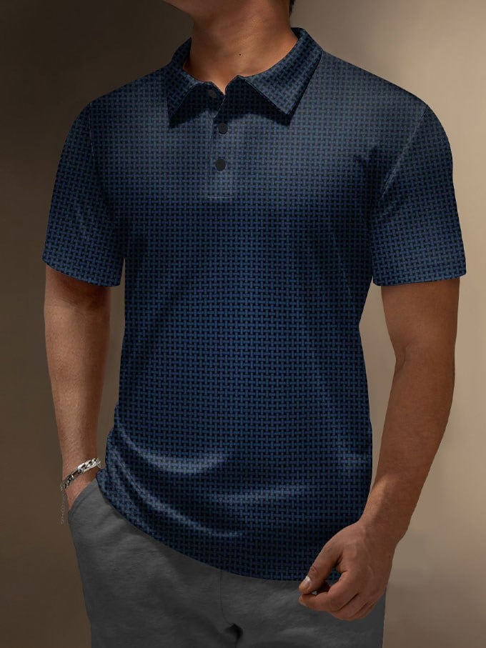 Men's Resort Style Printed Polo Shirt