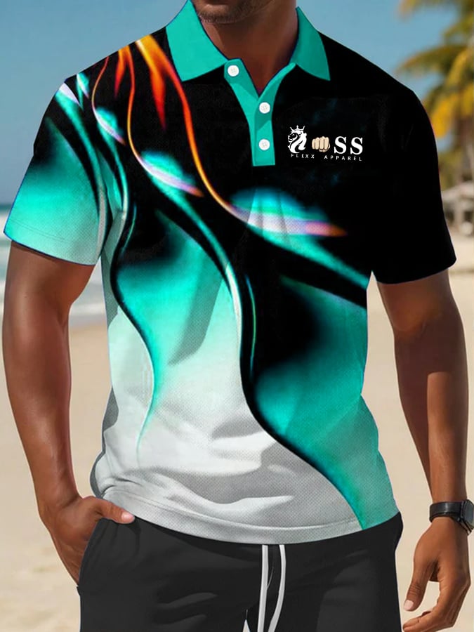 Men's Fashion Casual Business Contrast Color Polo