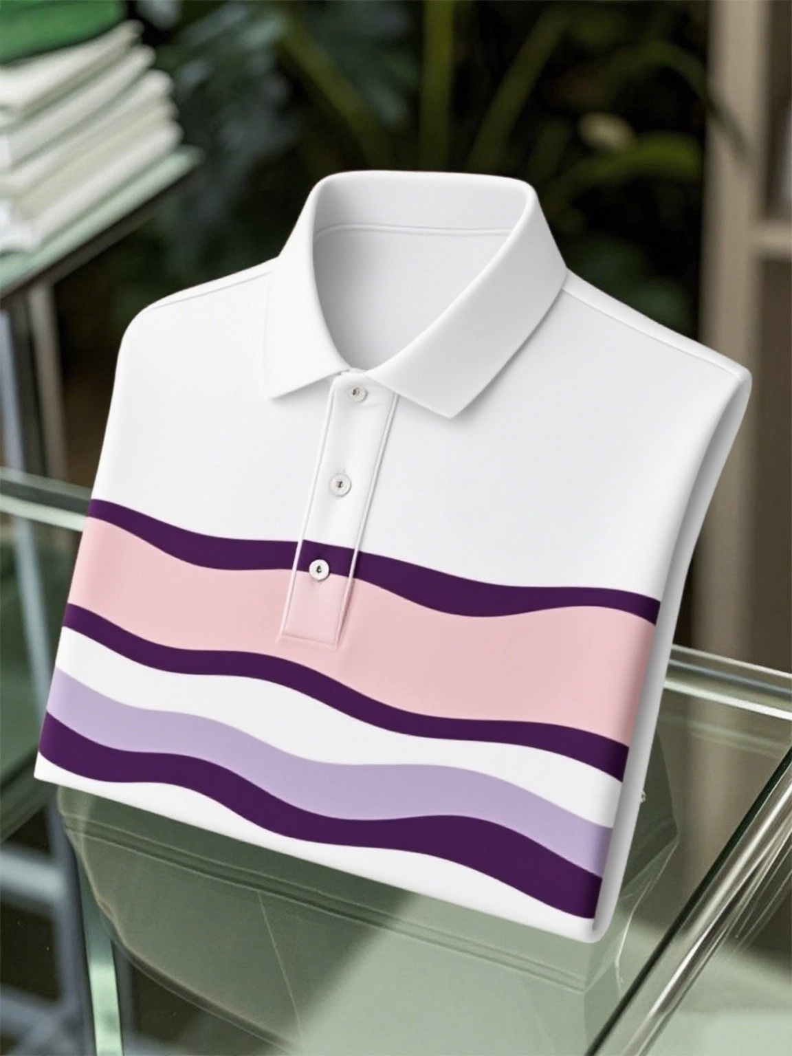 Men's Business Casual Art Button Short Sleeve Polo Shirt