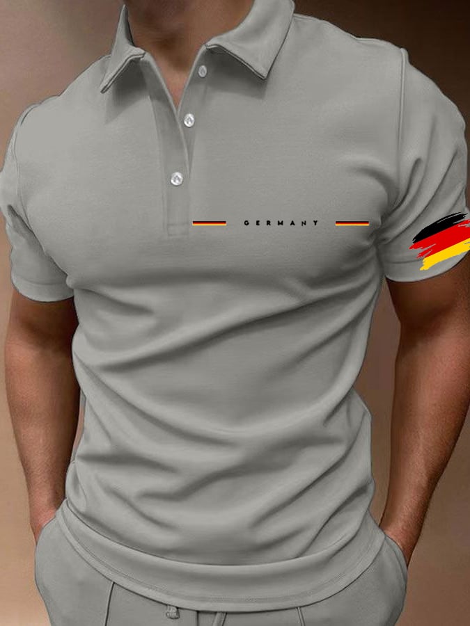 Men's Germany National Football Team Print Polo Shirt