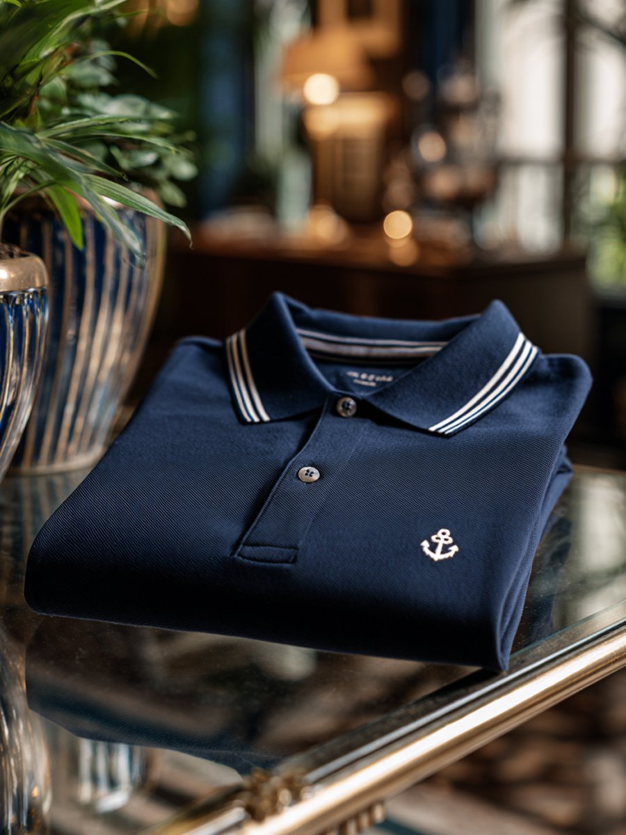 Men's Check Business Casual Short Sleeve Polo Shirt
