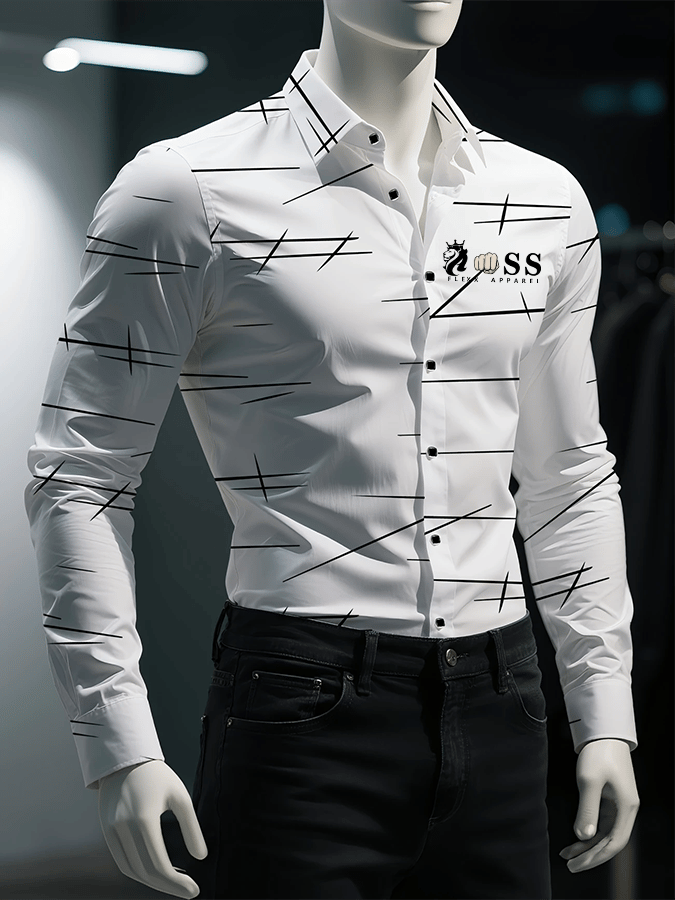 Men's Retro Business Design Printed Casual Shirt