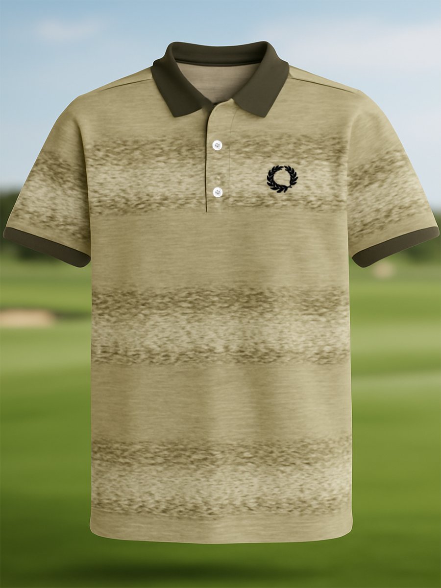 Men's Business Casual Button Short Sleeve Polo Shirt