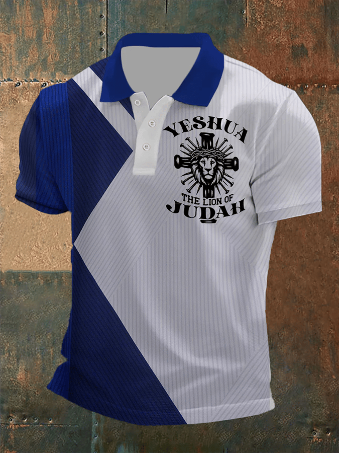 Men's Retro Faith Casual Printed Polo Shirt