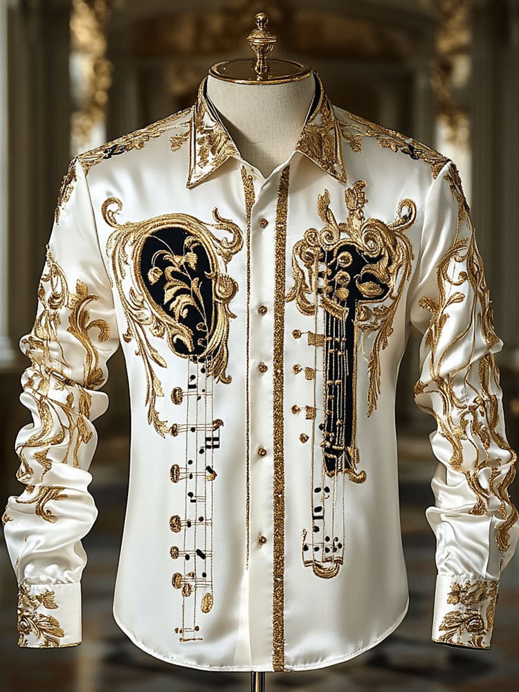 Men's Satin Luxe Long Sleeve Button Down Shirt