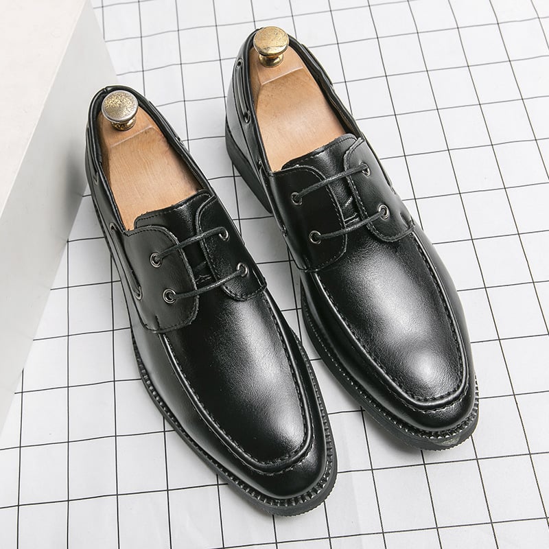 Trendy Business Casual Pointed Men'S Derby Faux Leather Shoes