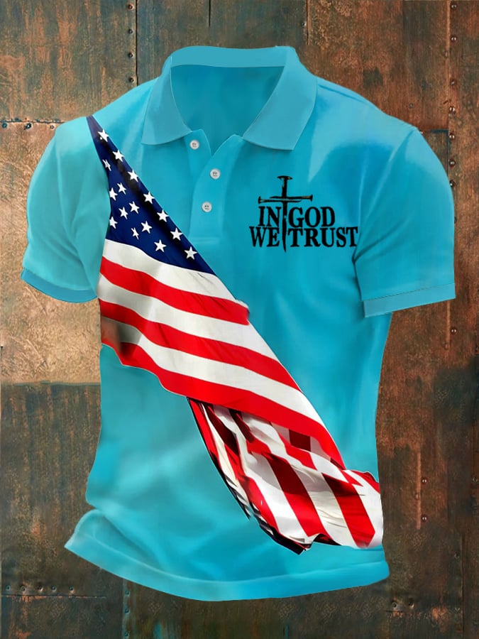 Men's Faith Printed Casual Polo Shirt